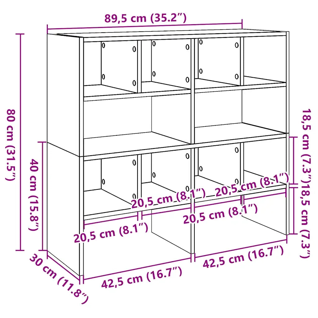 Scarpiere 2 pz Impilabili Legno Antico 89,5x30x40 cm CFW7662059