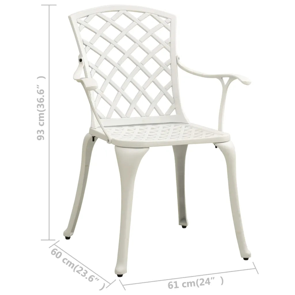 Sedie da Giardino 2 pz in Alluminio Pressofuso Bianco cod mxl 19215