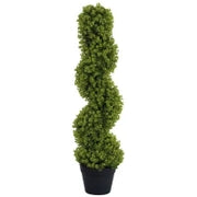 Pianta Finta di Eucalipto a Spirale con Vaso Incluso per Interno ed Esterno, Altezza 90 cm, Verde