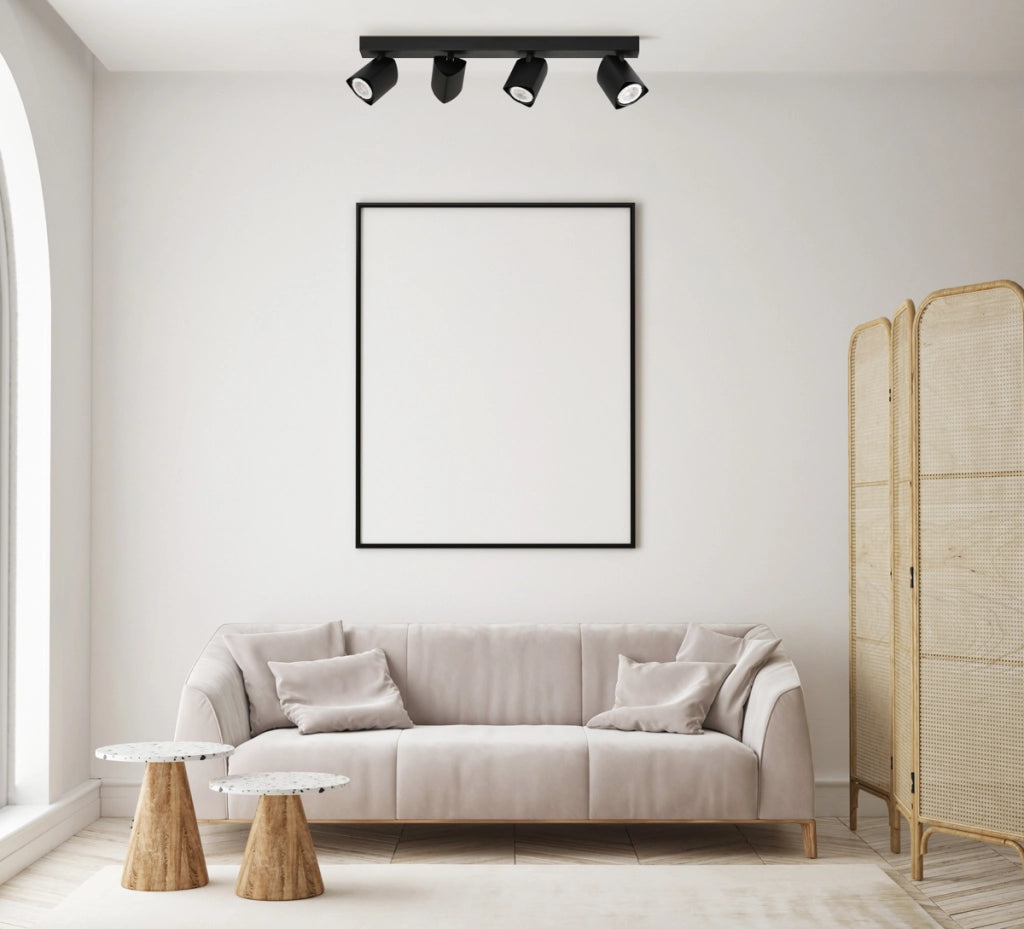 Faretto soffitto moderno 4 luci nero GU10 Italux Merusa