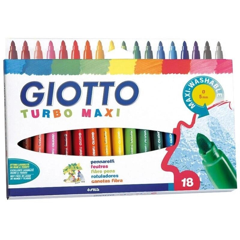GIOTTO TURBOMAXI PENNARELLI PUNTA GROSSA 18 COLORI