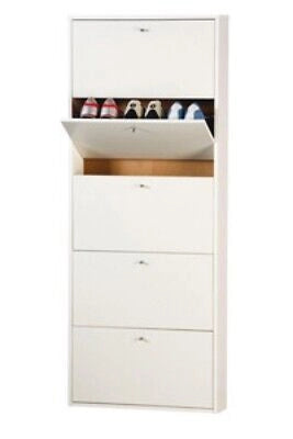 SCARPIERA A 5 RIBALTE BIANCA CM. 65X15X164H