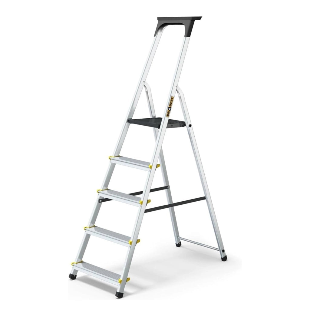 Drabest Scalette Serie Pro Scaletta In Alluminio Scaletta Domestica A 5 Gradini 150kg