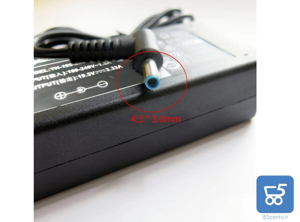 Alimentatore Compatibile HP 65W 19.5V 3.33A Spinotto Blu 4.5 x 3.0 Nuovo