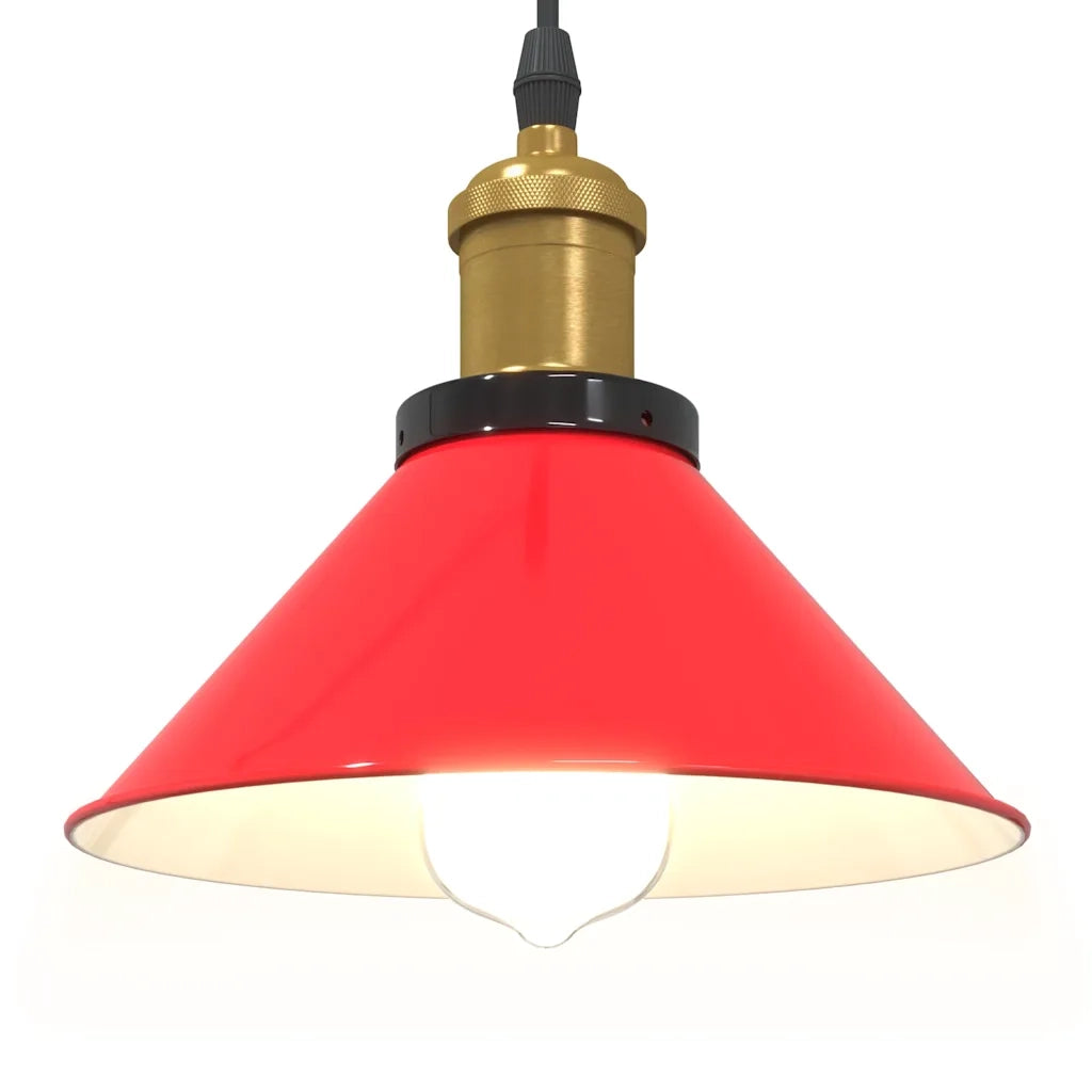 Lampada Sospensione Regolabile E27 Rosso Lucido ?22 cm Metallo CFW2533775
