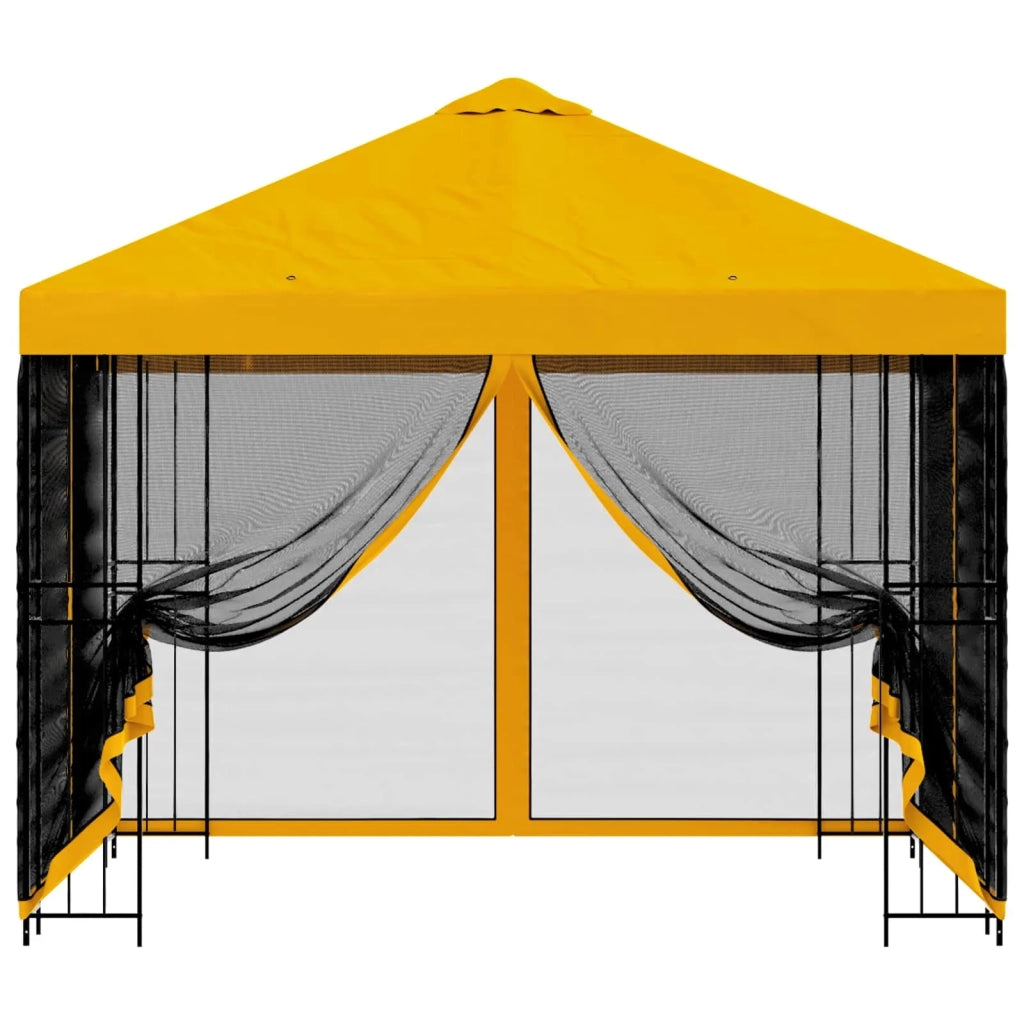 Gazebo da giardino con pareti laterali 3 x 3 m Giallo
