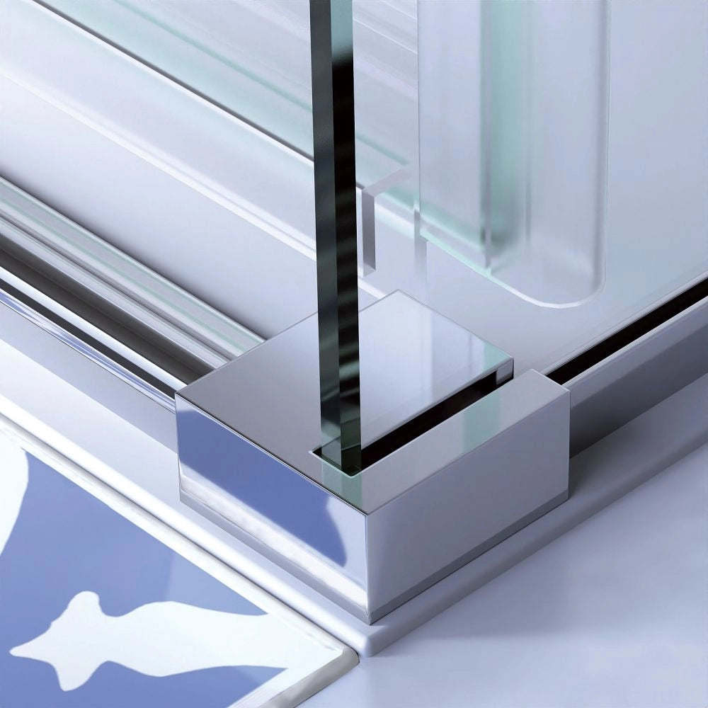 Box doccia 2 lati Fisso + Scorrevole Cristallo 8 mm Giava - Nice Soft Close - Misura: 80 x 150 x h190 cm