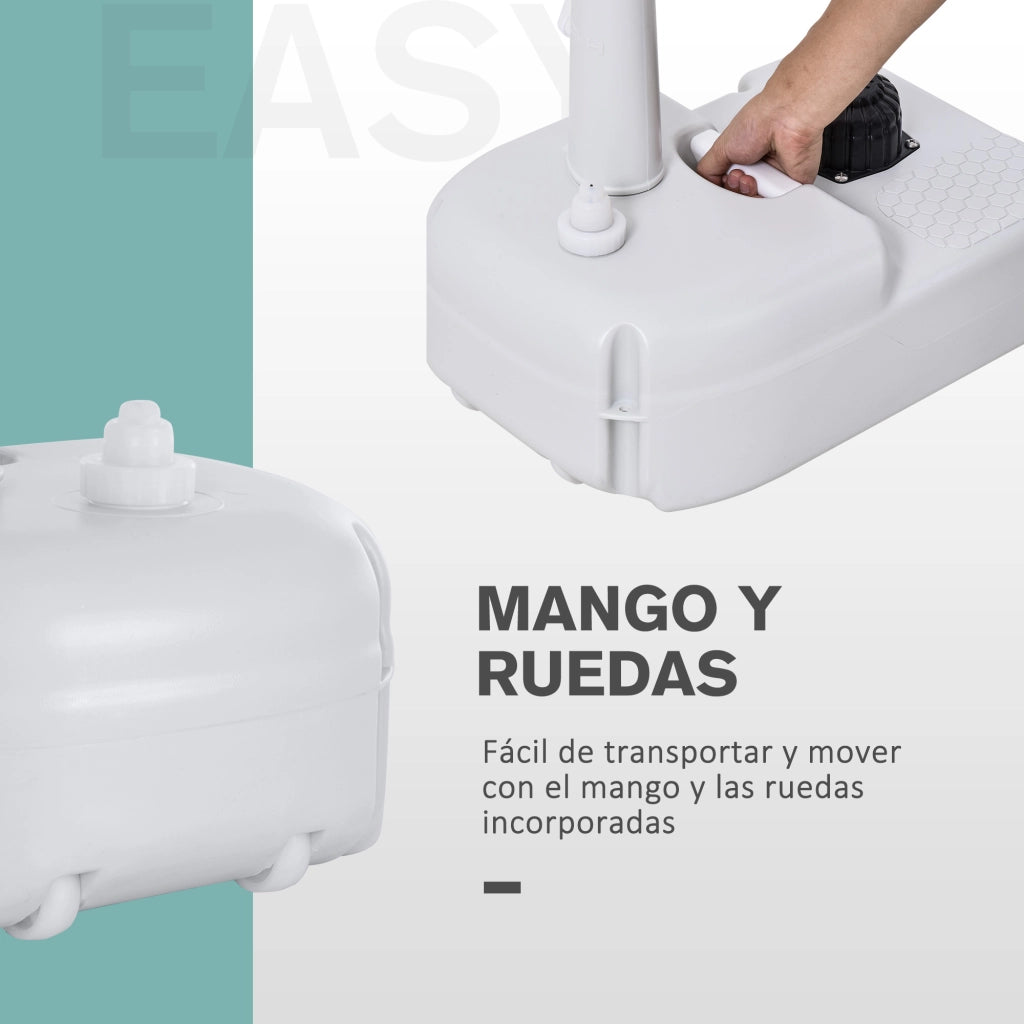 Lavabo Portatile da Giardino ¨C Xylo ¨C 17L con Dispenser Sapone e Ruote Grigio Chiaro