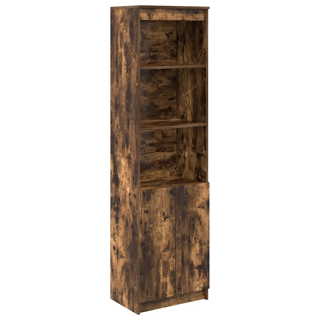 Credenza Rovere Fumo 50x35x180 cm in Legno Multistrato