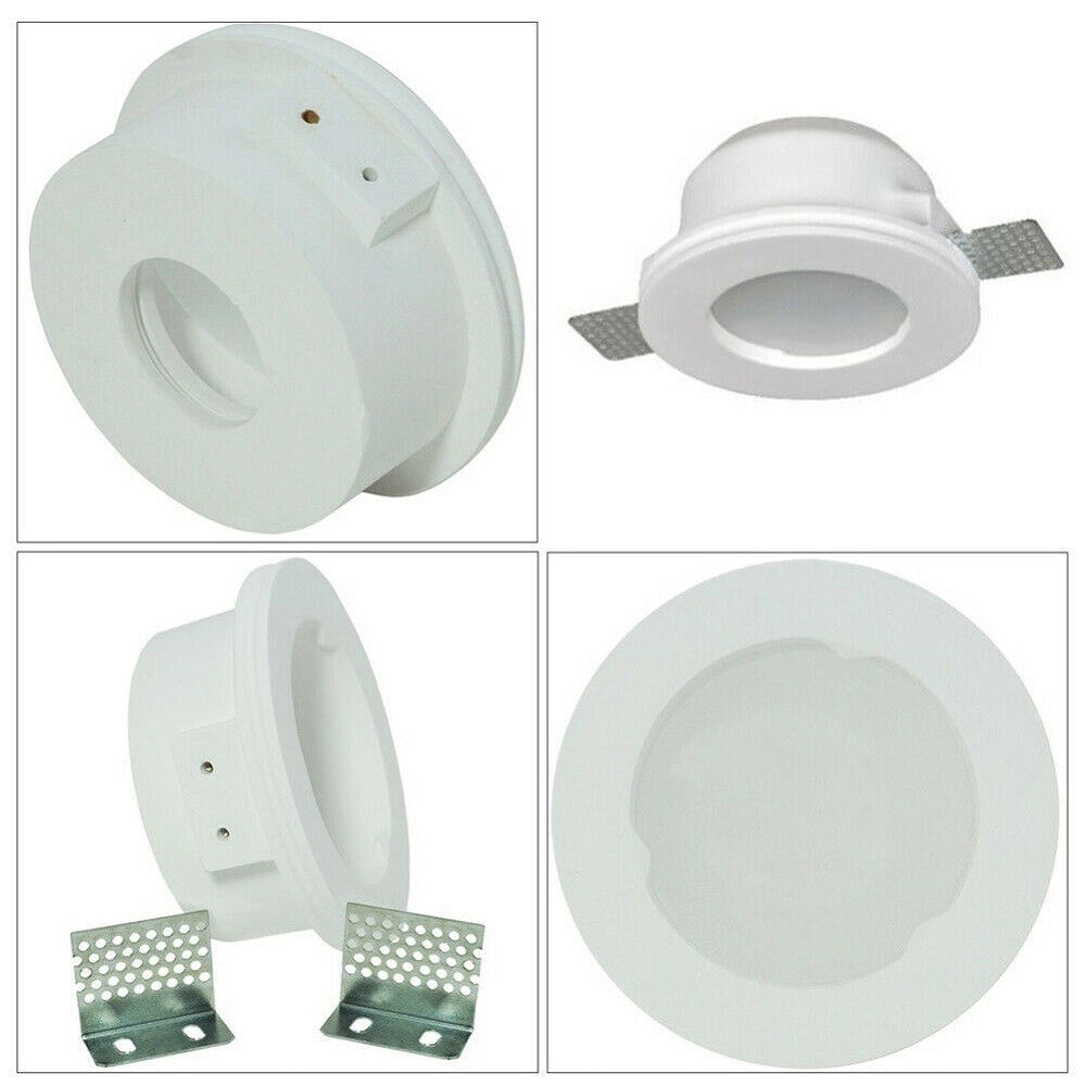 Trade Shop - Portafaretto Gesso Incasso A Scomparsa Supporto Faretto Tondo Con Vetrino Gs-15 -