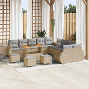 Set Divano da Giardino 14 pcs Beige polyrattan