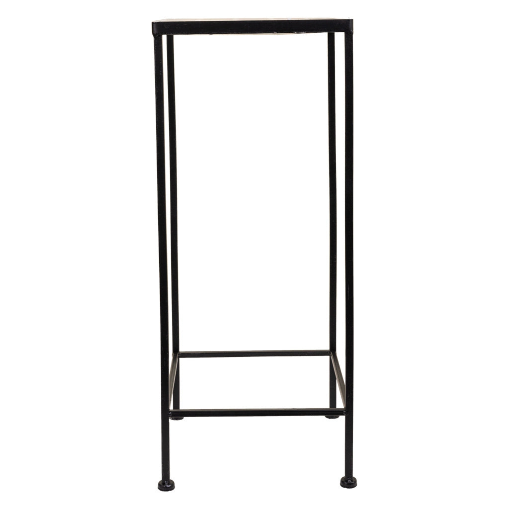Set di 3 supporti per vasi da fiori in metallo nero