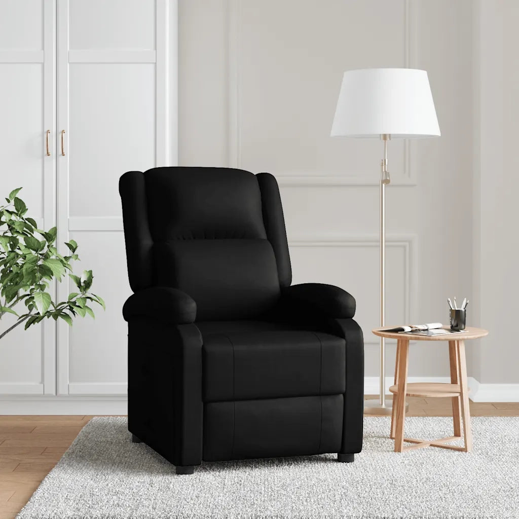 Divano Sedia-Poltrona Reclinabile Nera in Similpelle 462877