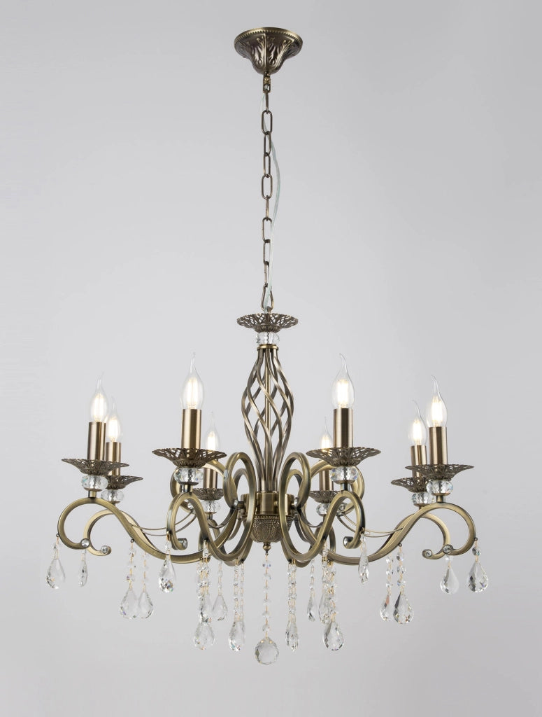 Lampadario Royal Classic in Metallo Grace Ottone