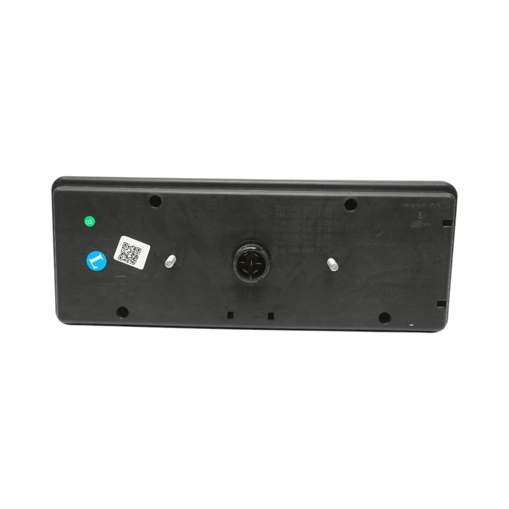 Luce freno posteriore sinistra LED camion 24V, 7 pin ASS2.1 con illuminazione targa 400x153x88mm