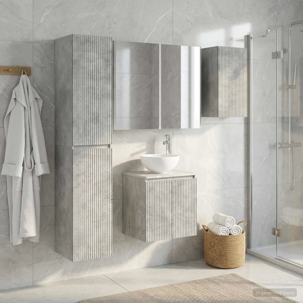 Set di Armadi da Bagno 5 pcs Grigio Cemento 53 x 15,5 x 70 cm 3407306