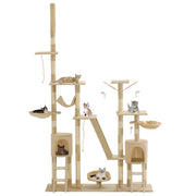 Albero per Gatti con Tiragraffi in Sisal 230-250 cm Beige 170619