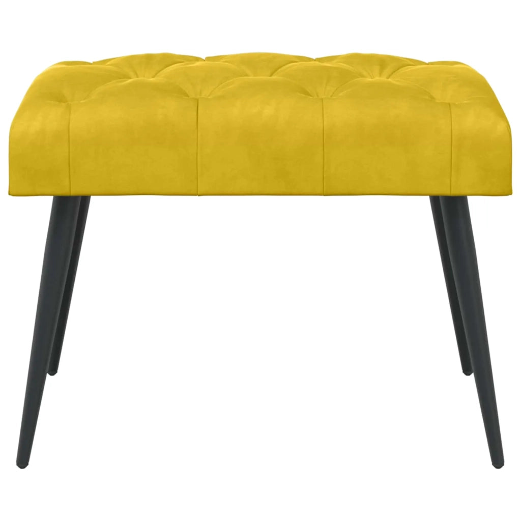 Panchina con bottoni imbottiti Giallo 60 x 40 x 45 cm Velluto 42038550