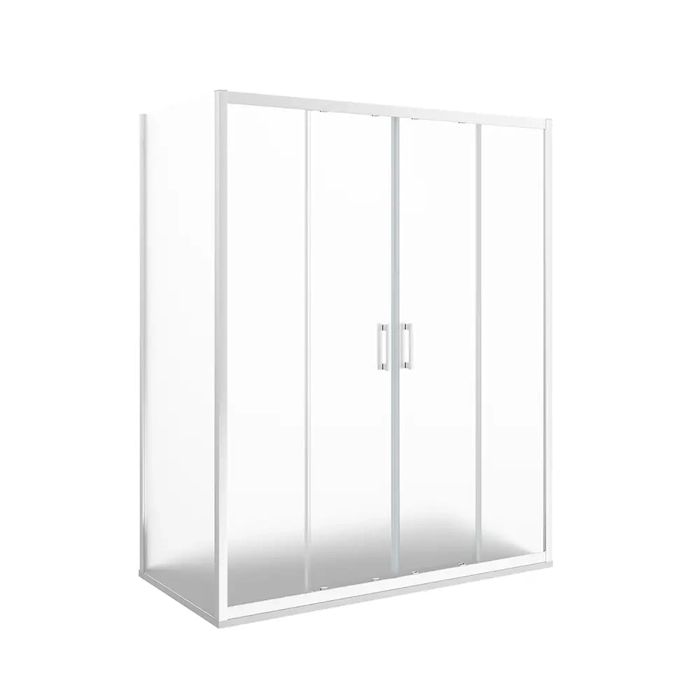 Box doccia angolare 80x180 cm vetro 6mm opaco apertura 2 ante scorrevoli | Favignana