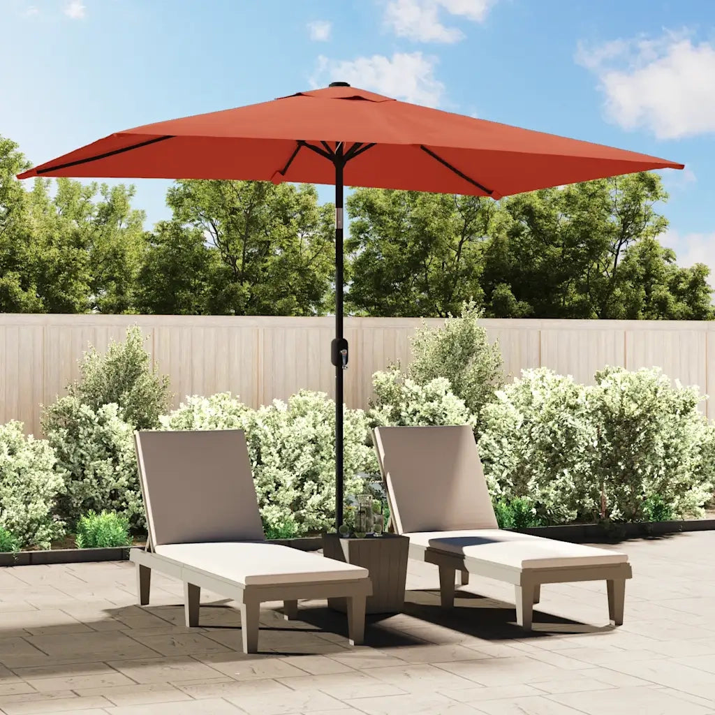 Ombrello | Parasolne con Palo in Metallo 300x200 cm Terracotta