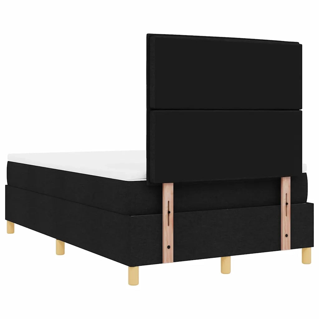 Letto a Sorgente LED con materasso Nero 120 x 190 cm Tessuto 3343007