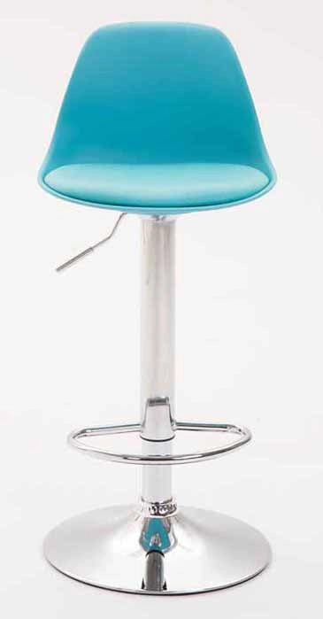 Set 2 sgabelli Kiel in polipropilene e similpelle cromo,blu