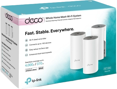 TP-Link Deco E4 (3-pack) Dual-band (2.4 GHz/5 GHz) Wi-Fi 5 (802.11ac) Bianco, Grigio 2 Interno