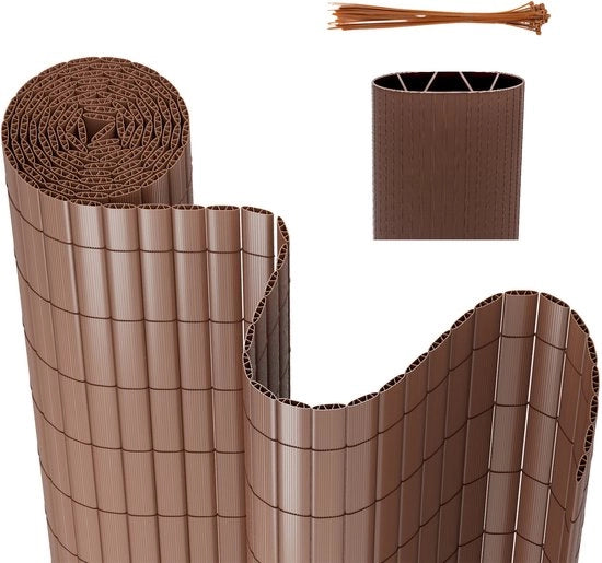 Schermo per giardino in PVC - separazione per balcone e schermo per terrazza e giardino - marrone 1,6x3m 2 pezzi