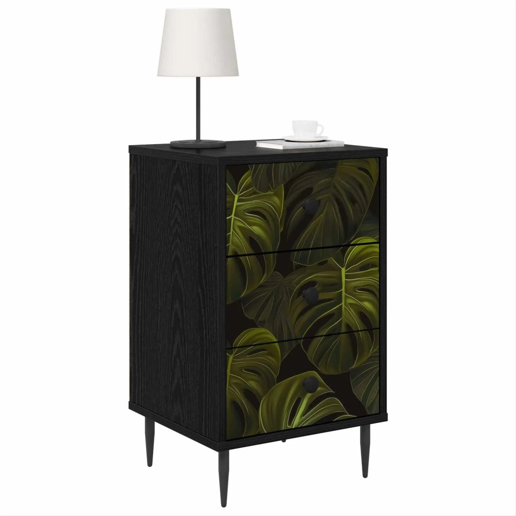 Armadio da Notte ELBURG 2 pz Rovere Nero 36 x 33 x 61 cm 8007318