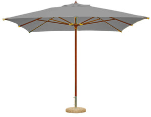 Ombrellone da Giardino 3x3m Palo Ø48 mm in Legno e Poliestere Grigio