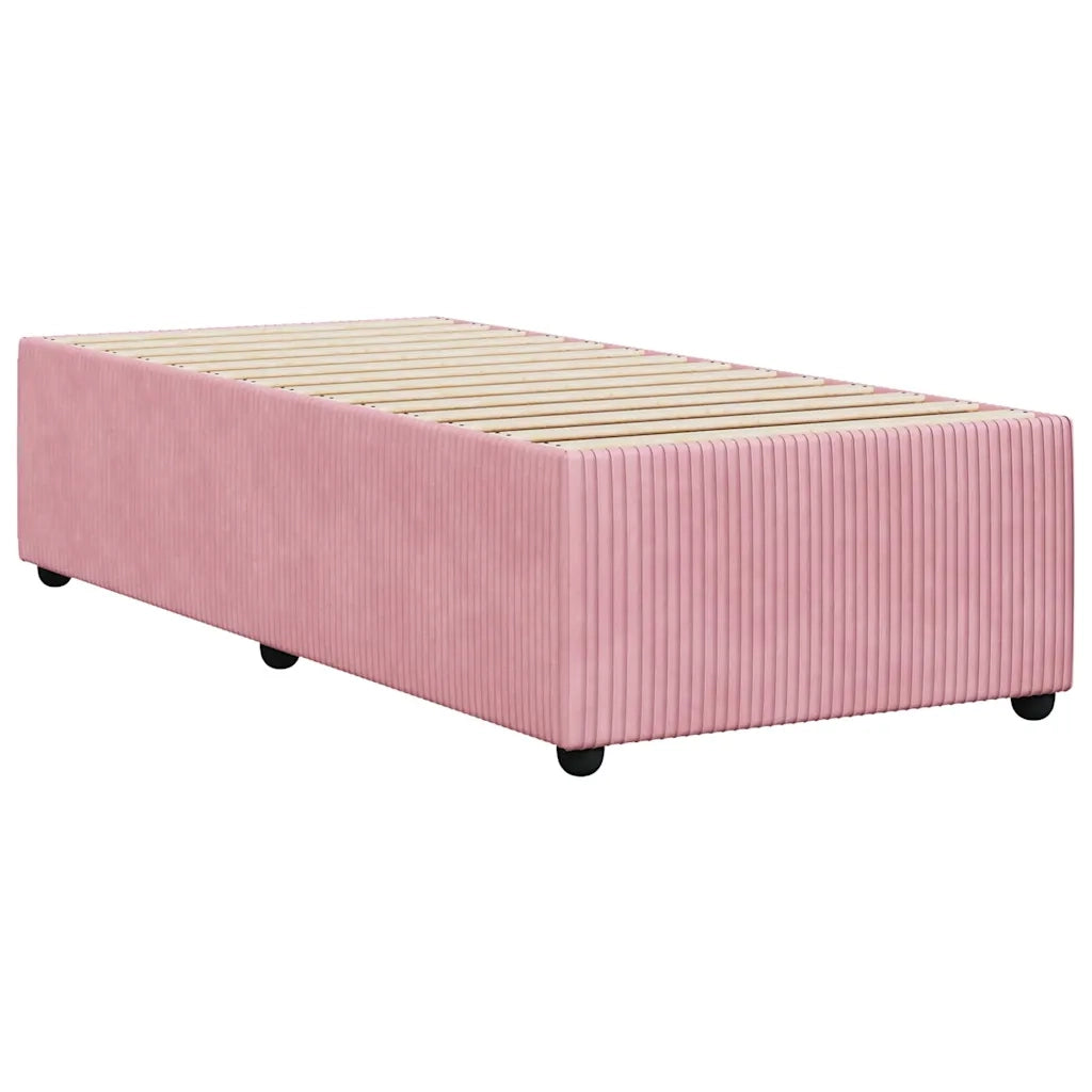 Letto singolo | Letto per adulti | Giroletto Rosa 100x200 cm in Velluto