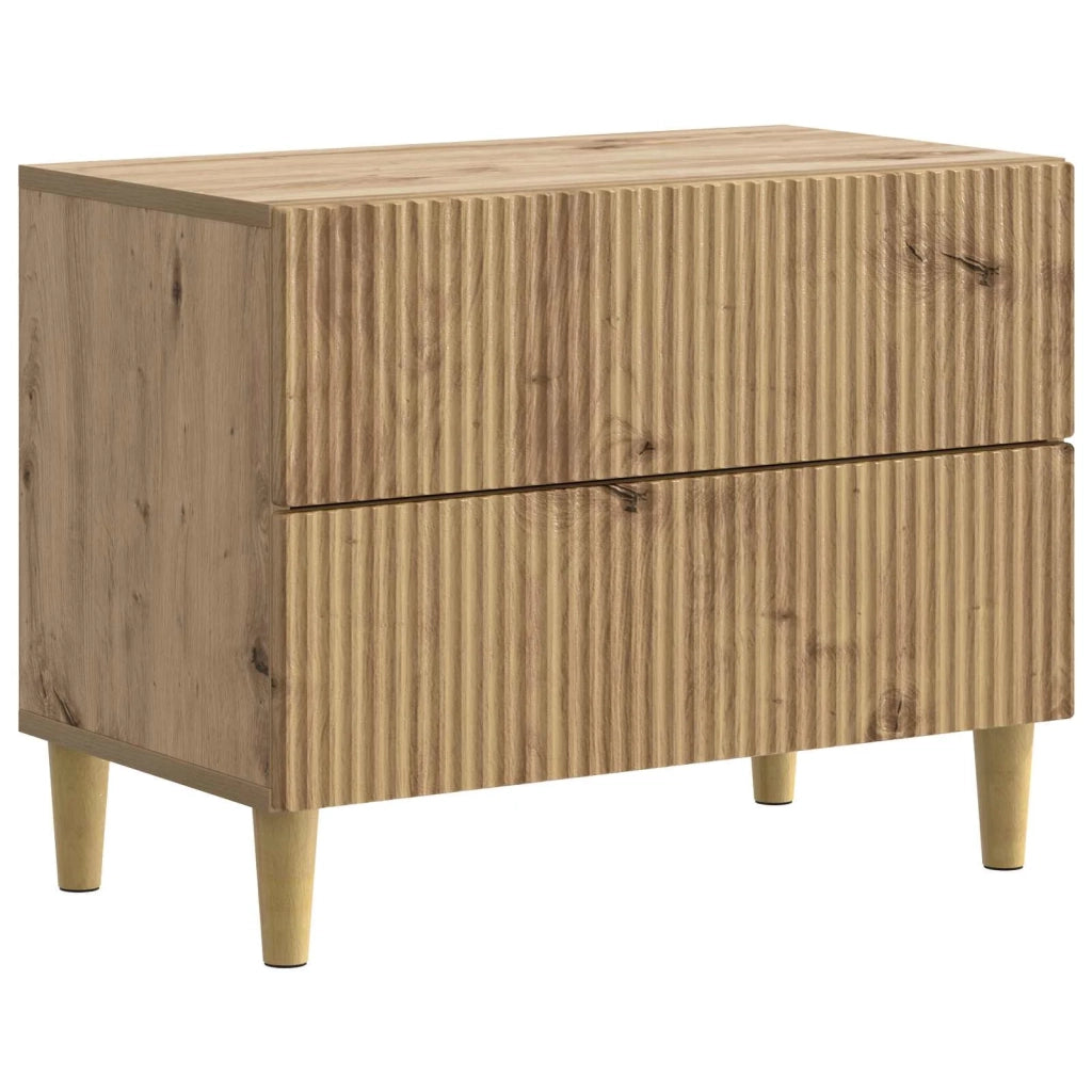 Comodino | Armadio da Notte | Mobiletto da notte Rovere Artigianale 62 x 34,5 x 48 cm