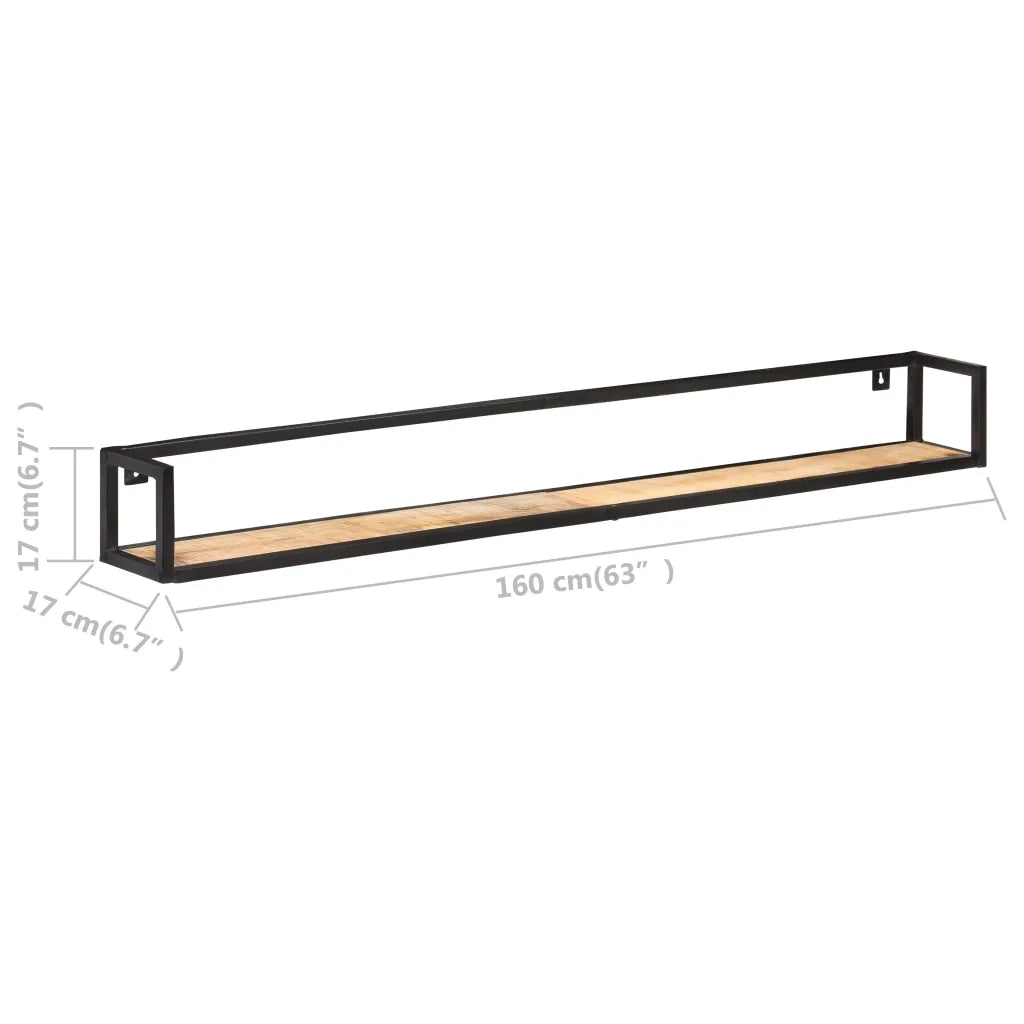 Mensole a Muro 2 pz 160 cm in Legno di Mango Grezzo cod mxl 32755
