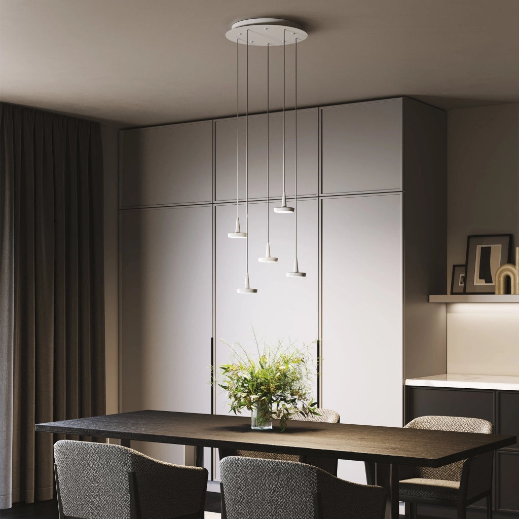 Baby Lampada a sospensione a LED dimmerabile in alluminio verniciato nero, design moderno con diffusore in policarbonato opale, CRI 90, 8.0W 2700K