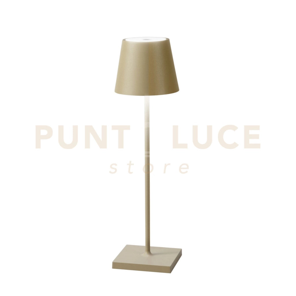 LAMPADA DA TAVOLO RICARICABILE LED DRINK ORO 2,2W 190LM 3000K DIMMERABILE IP54 10X36CM
