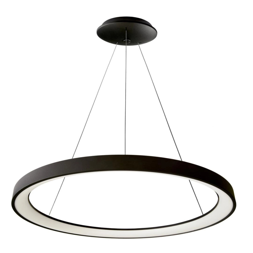 MEROPE 600 lampadario pendente LED 42W CCT dimmerabile lampada sospensione circolare 58cm luci cucina ristorante negozio ufficio 230V NERO