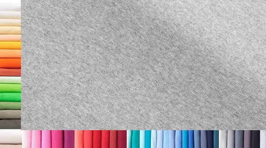 Manchetstof XXL per metro | doppio: 75 cm largo | singolo: 150 cm largo | colore: 50 melange light | 1 m lungo | 96% cotone, 4% elastan | Base prezzo per metro quadrato: € 10,66