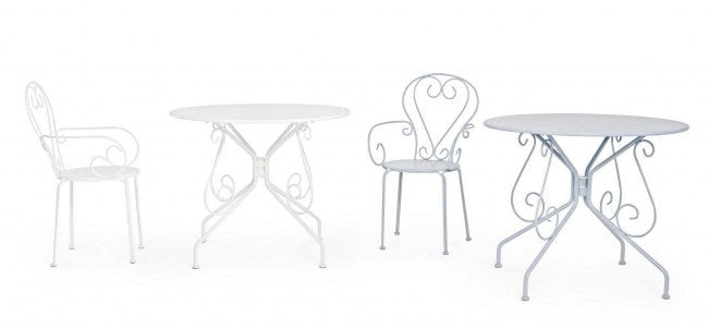 Tavolo da Giardino Ø90x72h cm Etienne Bianco