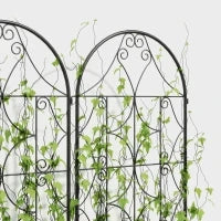 Supporto per Piante Rampicanti con Motivo, Set di 2 Tralicci da Giardino per Vite, Fiori, Verdure, in Metallo, 50 x 150 cm, Nero