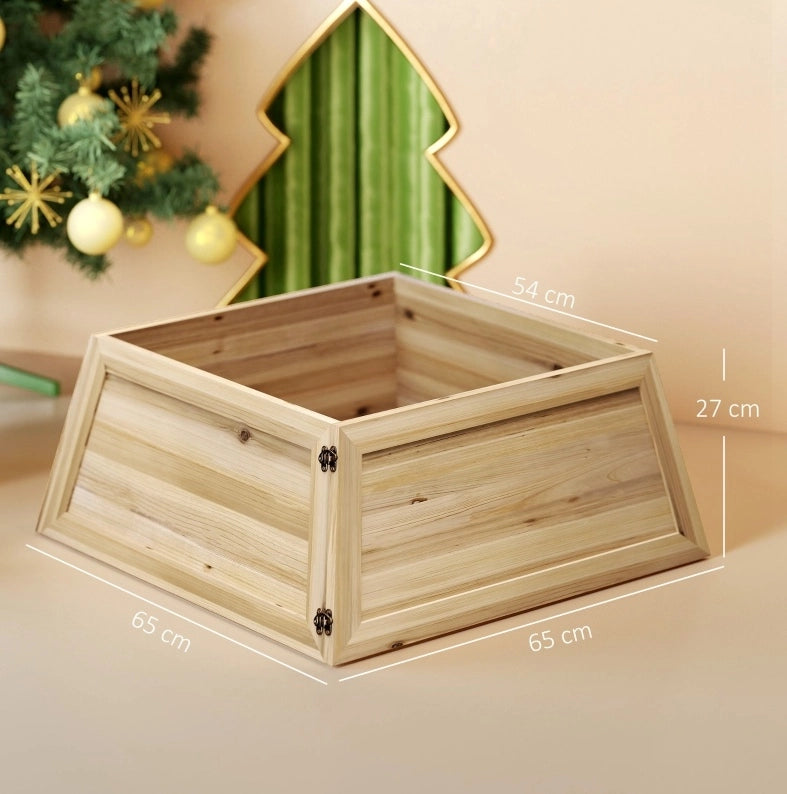 Collare copribase per albero di Natale ULEVR 65x65x27 cm in legno di abete naturale