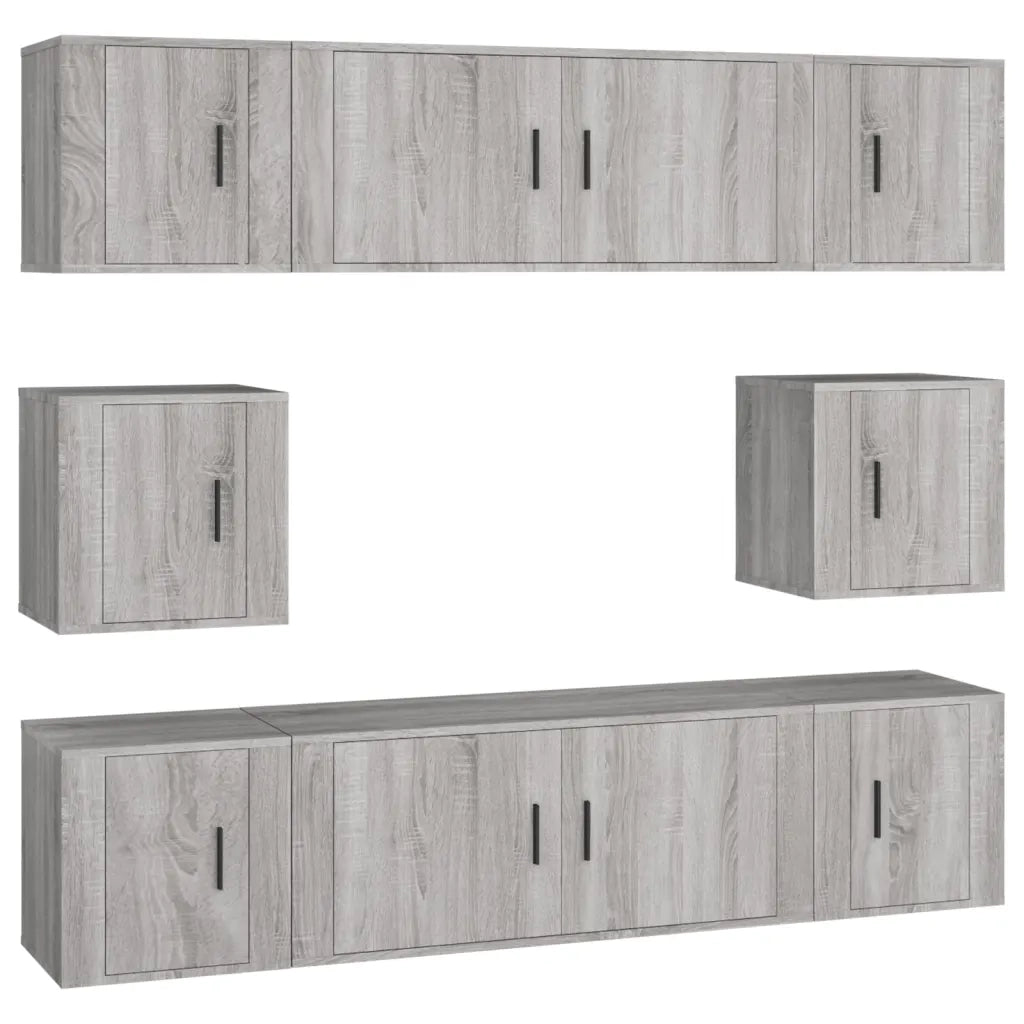 Set Mobili Porta TV 8pz Grigio Sonoma in Legno Multistrato 3188676