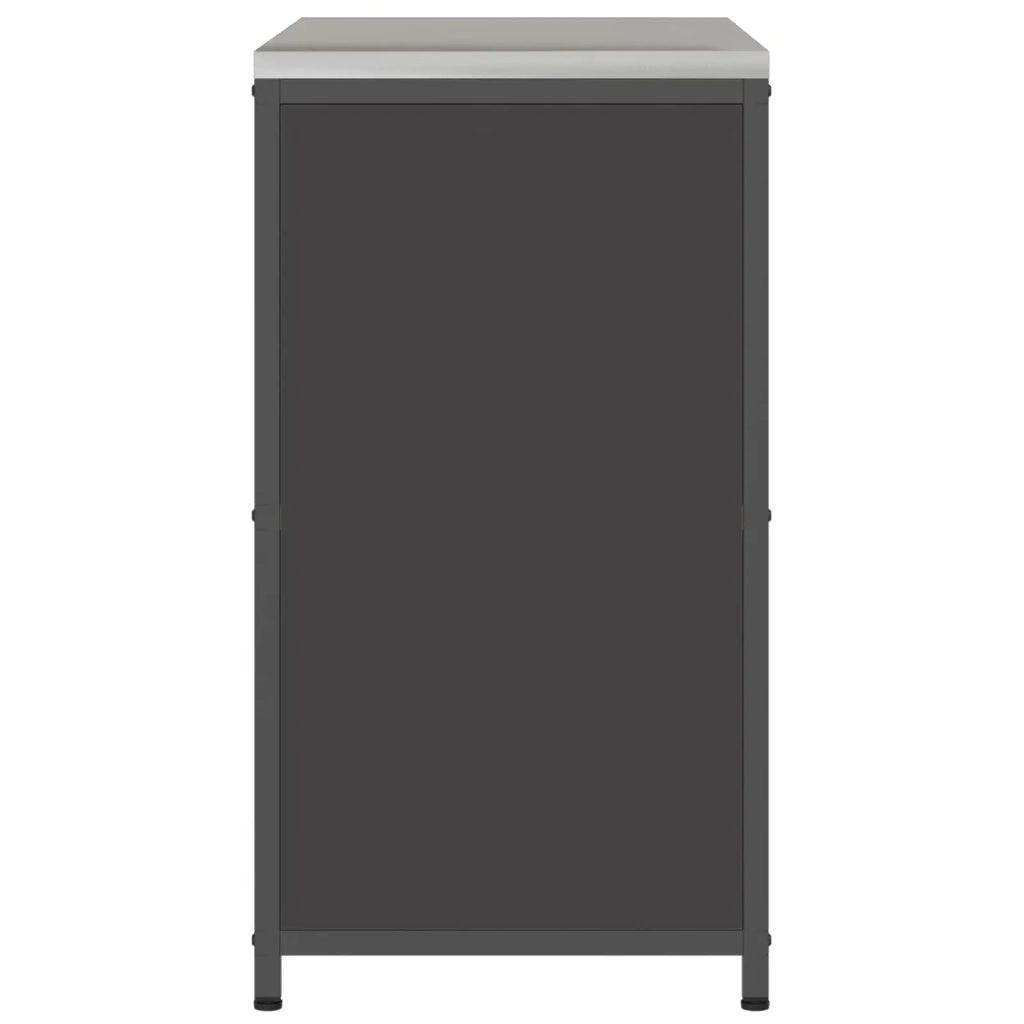 Stoccaggio in cucina con porta Nero 90 x 50 x 92 cm Acciaio 874982