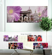 Quadro da Parete con fiori disegno london o usa 65 x 160 cm 2 Modelli