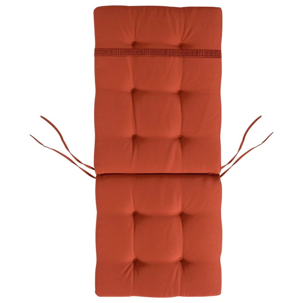 Set di 2 sedie da pranzo da giardino in legno con cuscini telaio in legno di acacia pieghevole design rustico rosso