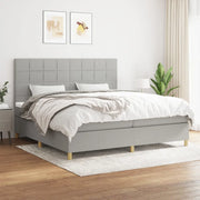 Giroletto a Molle con Materasso Grigio Chiaro 200x200cm Tessuto 3142361