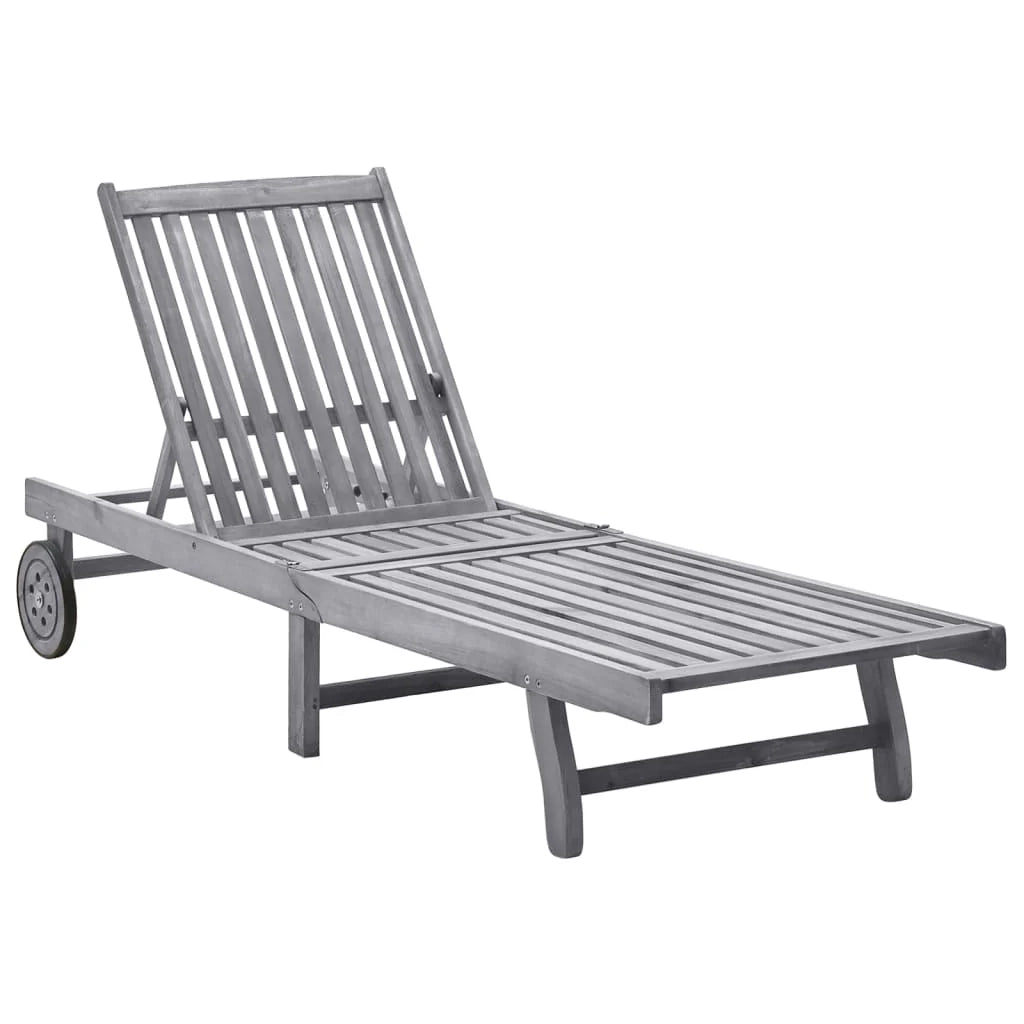 Lettino prendisole sedia a sdraio lettino prendisole letto da giardino mobili da esterno per patio legno massello di acacia 02_0012703