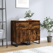 Credenze 2 pz Rovere Fumo 40x35x70 cm in Legno Multistrato 831175