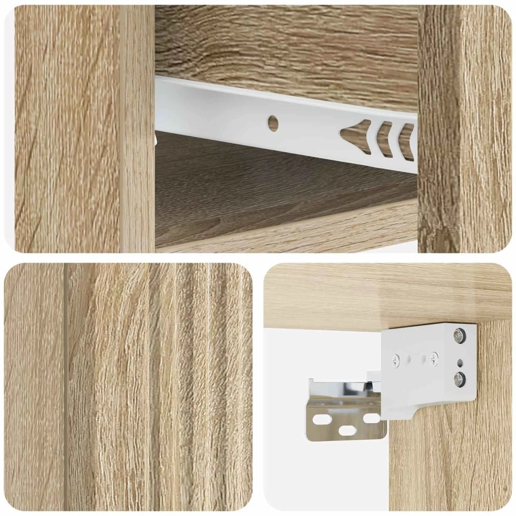 Mobiletto da notte a muro Rovere Sonoma 33 x 34,5 x 20 cm