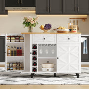 Isola Cucina con Piano Pieghevole e Ruote ¨C MINIMAL ¨C Bianco, 120x45x89 cm