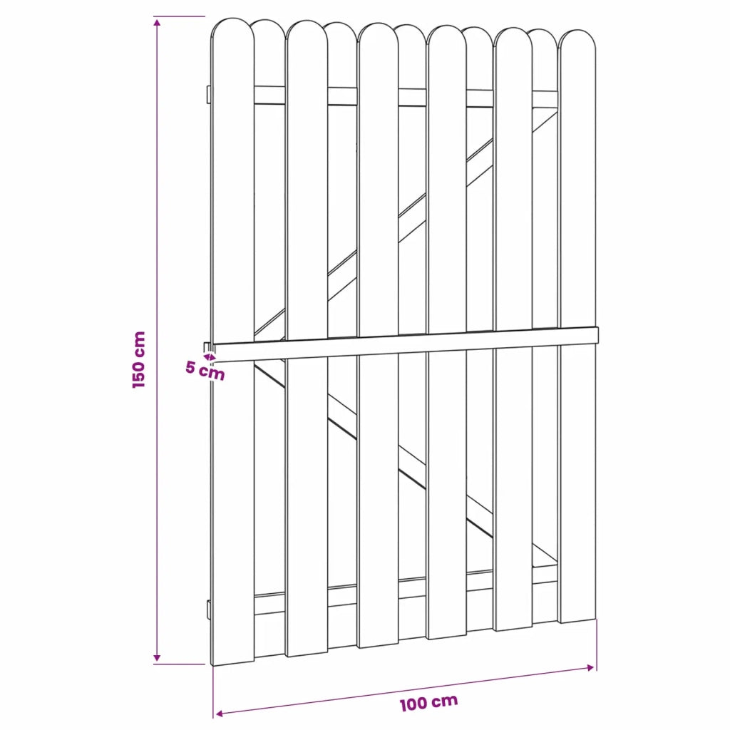 Cancello da giardino 100 x 150 cm Legno Massello di Pino Verde 42048115